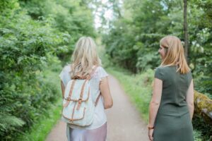 women, forest, trees